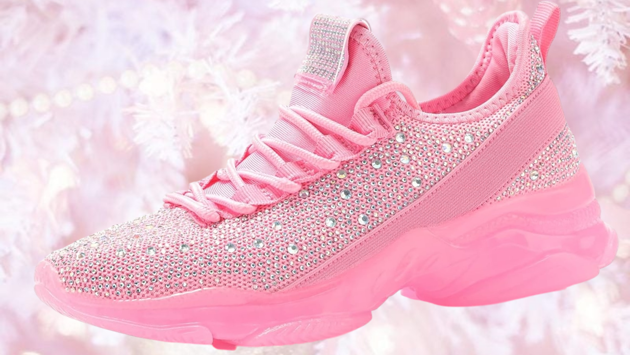 Barbielicous Pink Rhinestone Crystal Diamante Embellished Sneakers