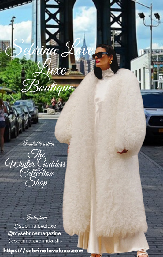 White Ruffled Tulle Maxi Coat