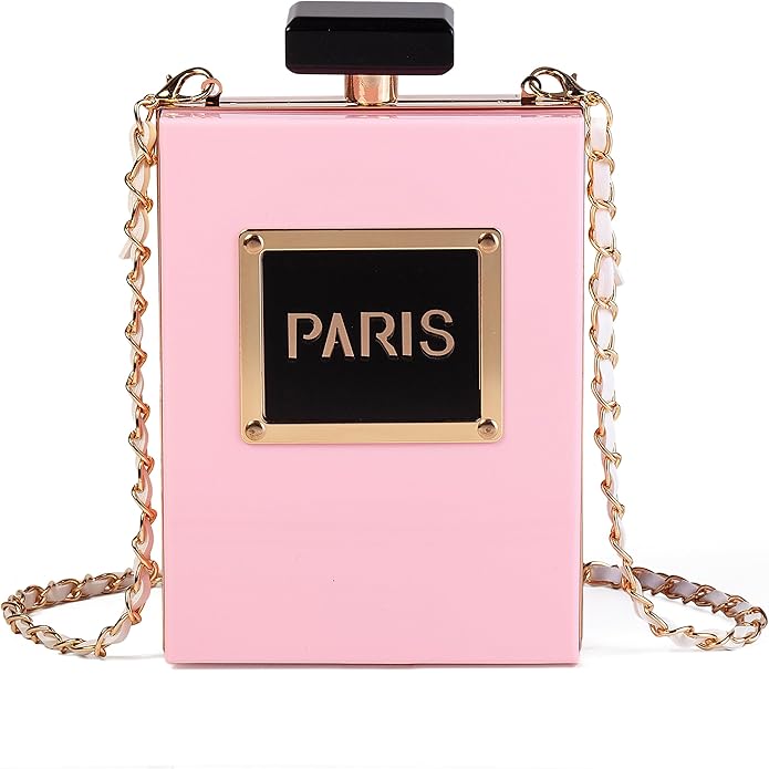 Light Pink Paris Perfume Bottle Inspired Purse