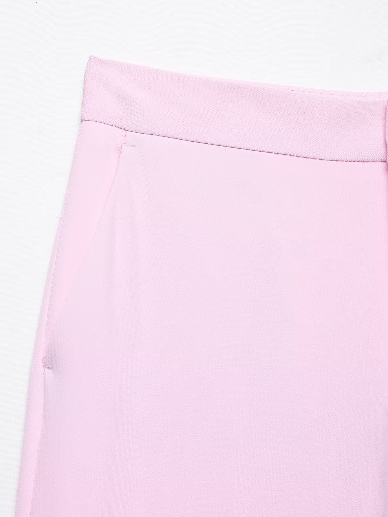 Beautiful Baby Pink Feather Cuff Blazer Jacket & Pants Suit Set