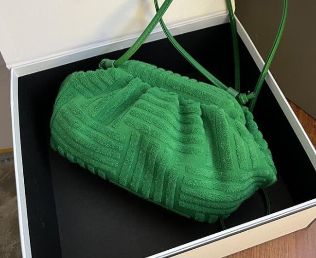 Beautiful Kelly Green Terrycloth Purse