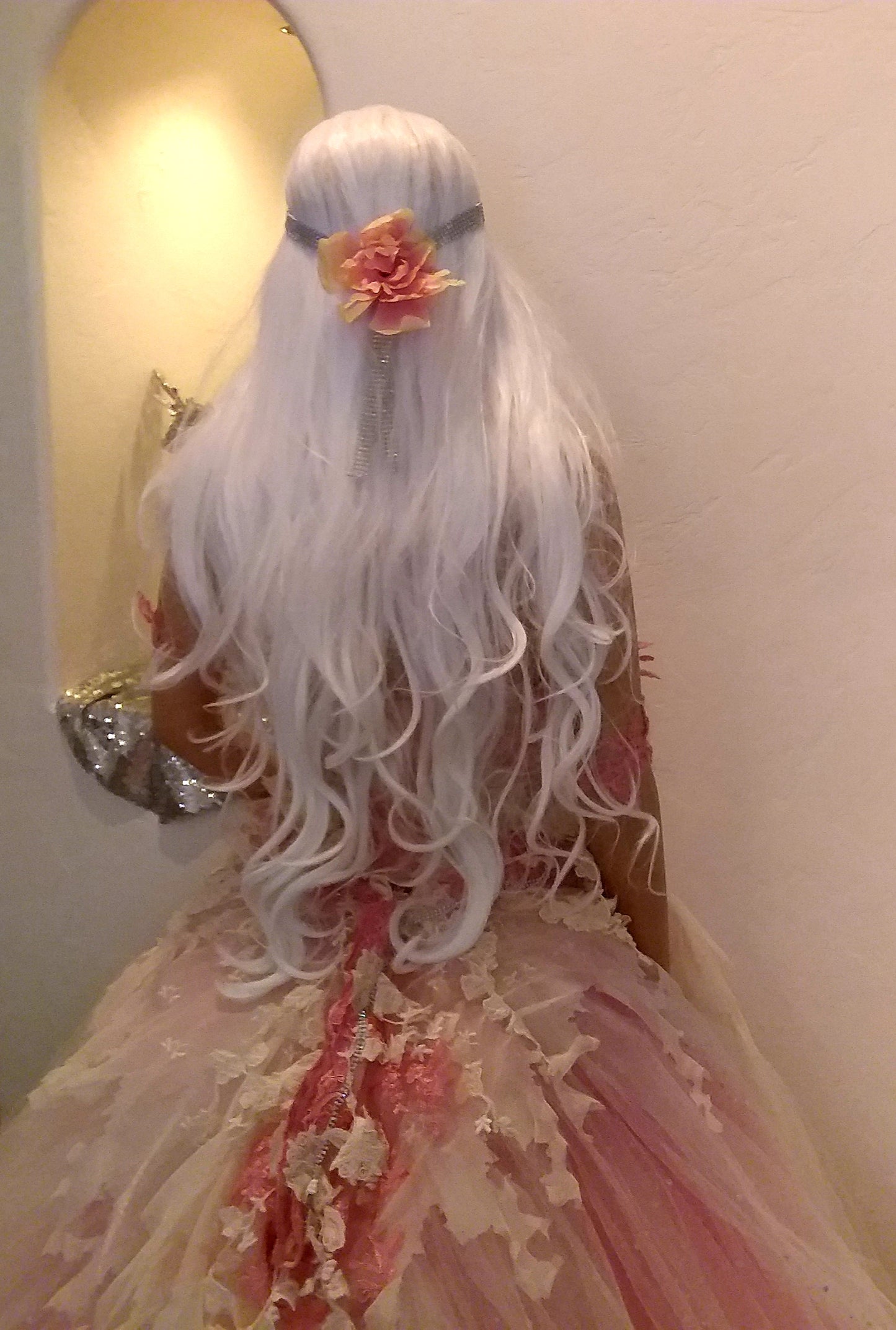 "ELLA" Ivory & Pink Lace & Tulle Wedding Ballgown Set