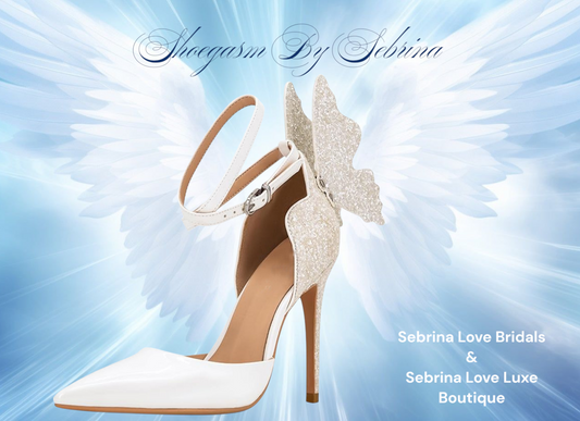 Ethereal White Sparkling Butterfly Ankle Strap Heels