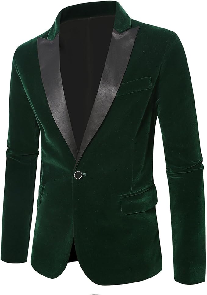 Elegant Emerald Green Velvet Dinner Formal Jacket
