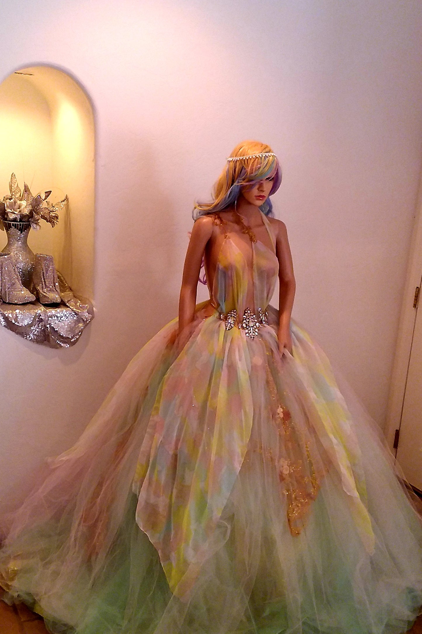 "LAUREL" Pastel Watercolor Wedding Ballgown Set