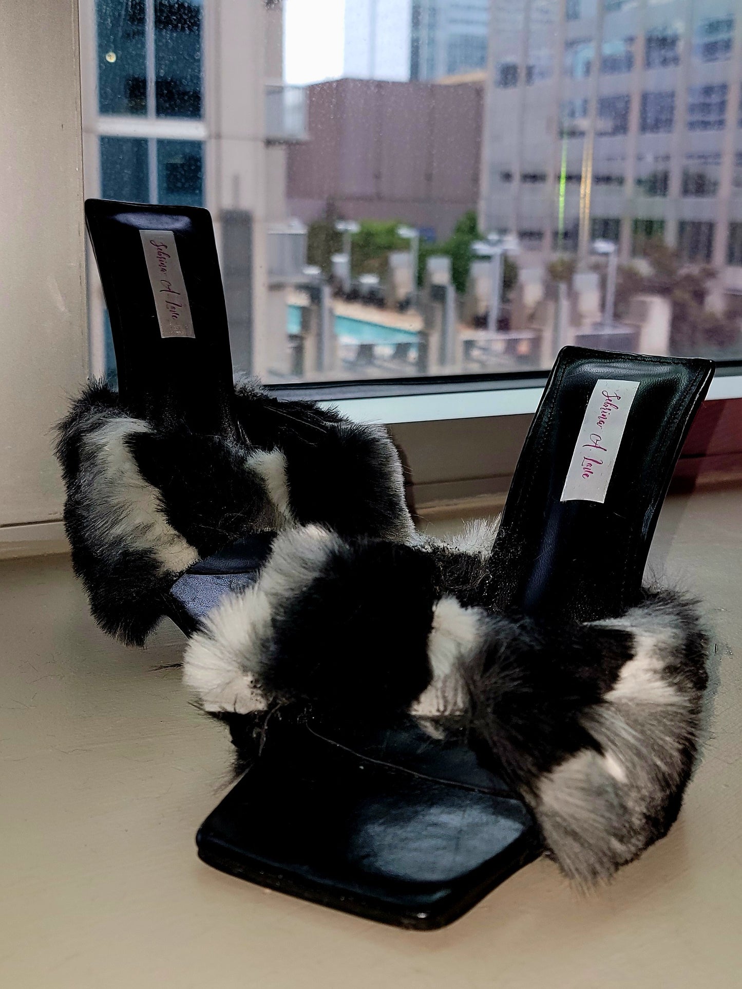 Stunningly Beautiful Luxe Faux Chinchilla Fur Stiletto Mule Heels (Custom Order)