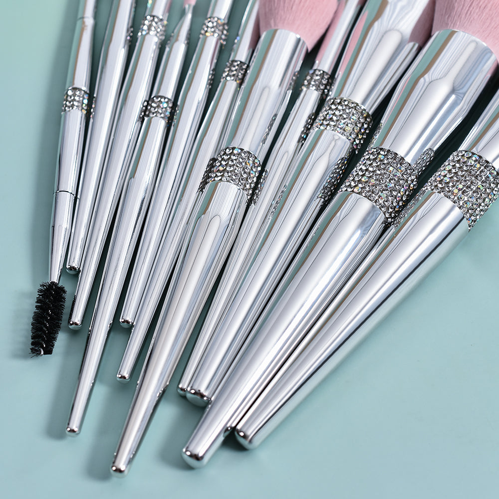 Light Pink Diamond Makeup Artistry Brush Set