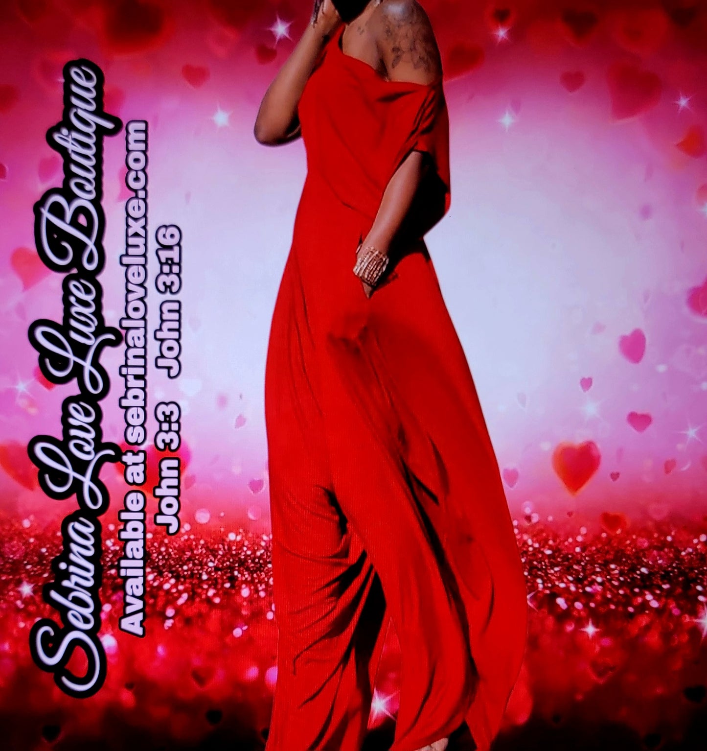 Exotic Red Off The Shoulder Top & Harem Pants Set
