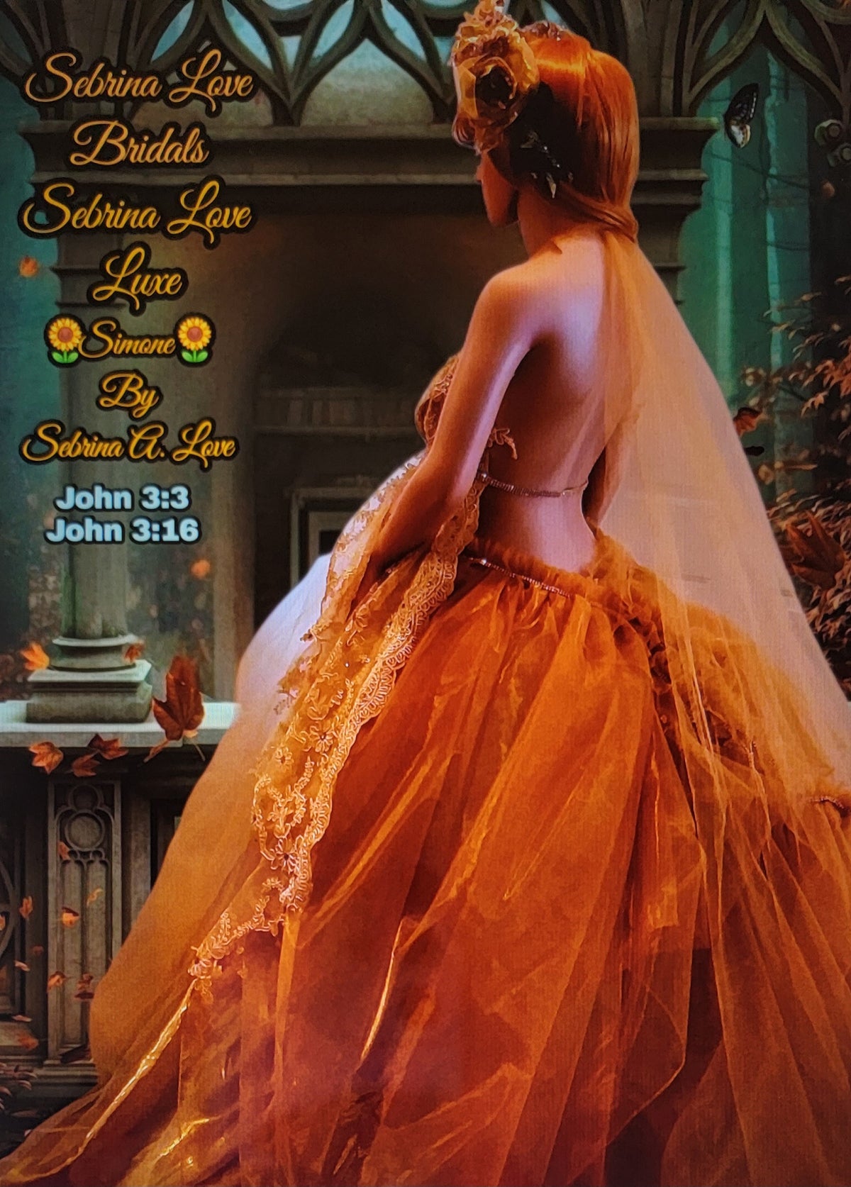The "SIMONE" Crystal Gold Embroidered Lace Boho Festival Wedding Ballgown Set (Custom Order)