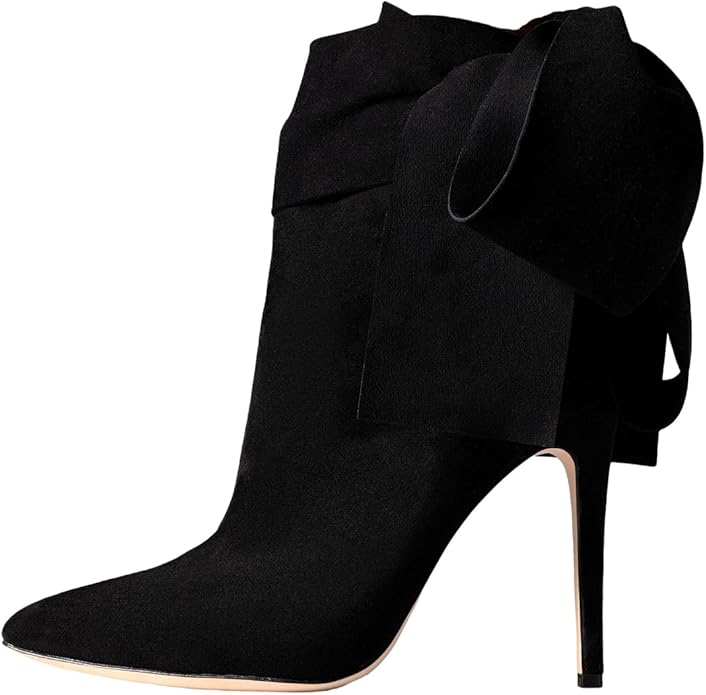 Sexy Black Bow Detail Ankle Boots