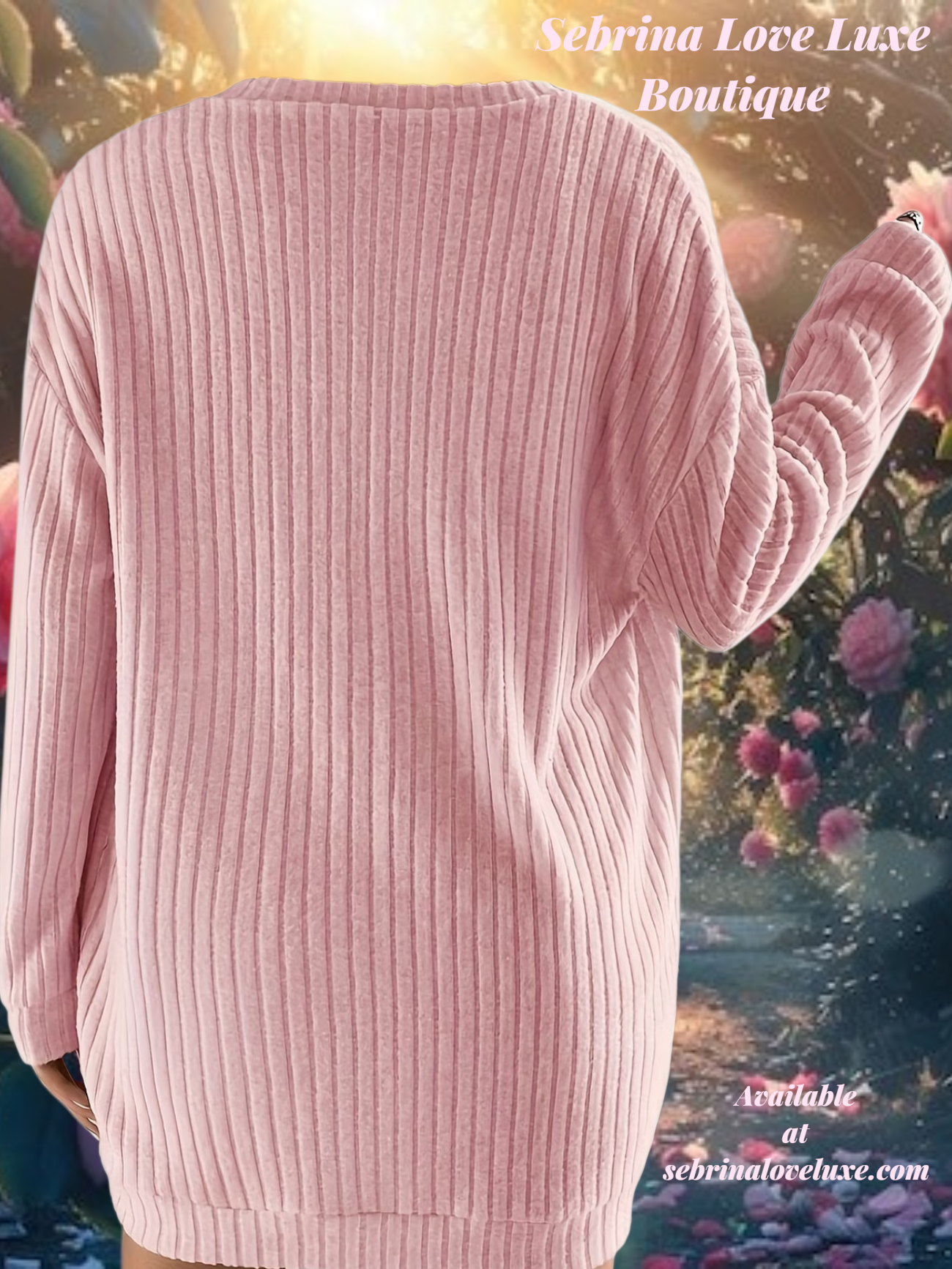 Cute & Cozy Light Pink 3 Piece Sweater, Bandeau Top & Shorts Set