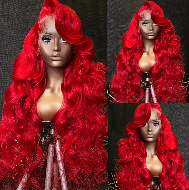 Beautiful Red Old Hollywood Glam Pinup Cosplay Party Wig