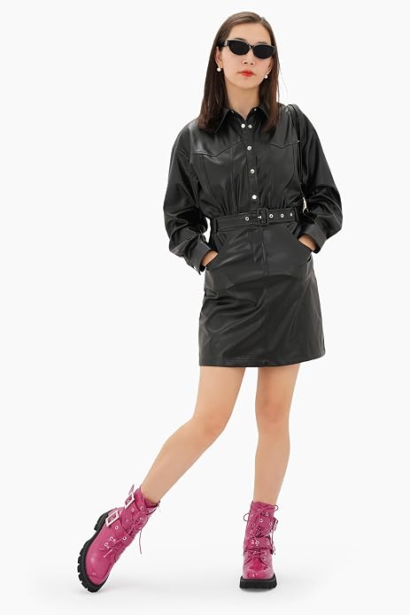 Cool Hot Pink Buckle Detail Round Toe Combat Ankle Boots (PRE-ORDER)