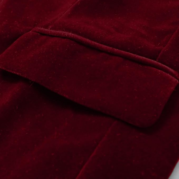 Elegant Merlot Red Velvet Dinner Formal Jacket