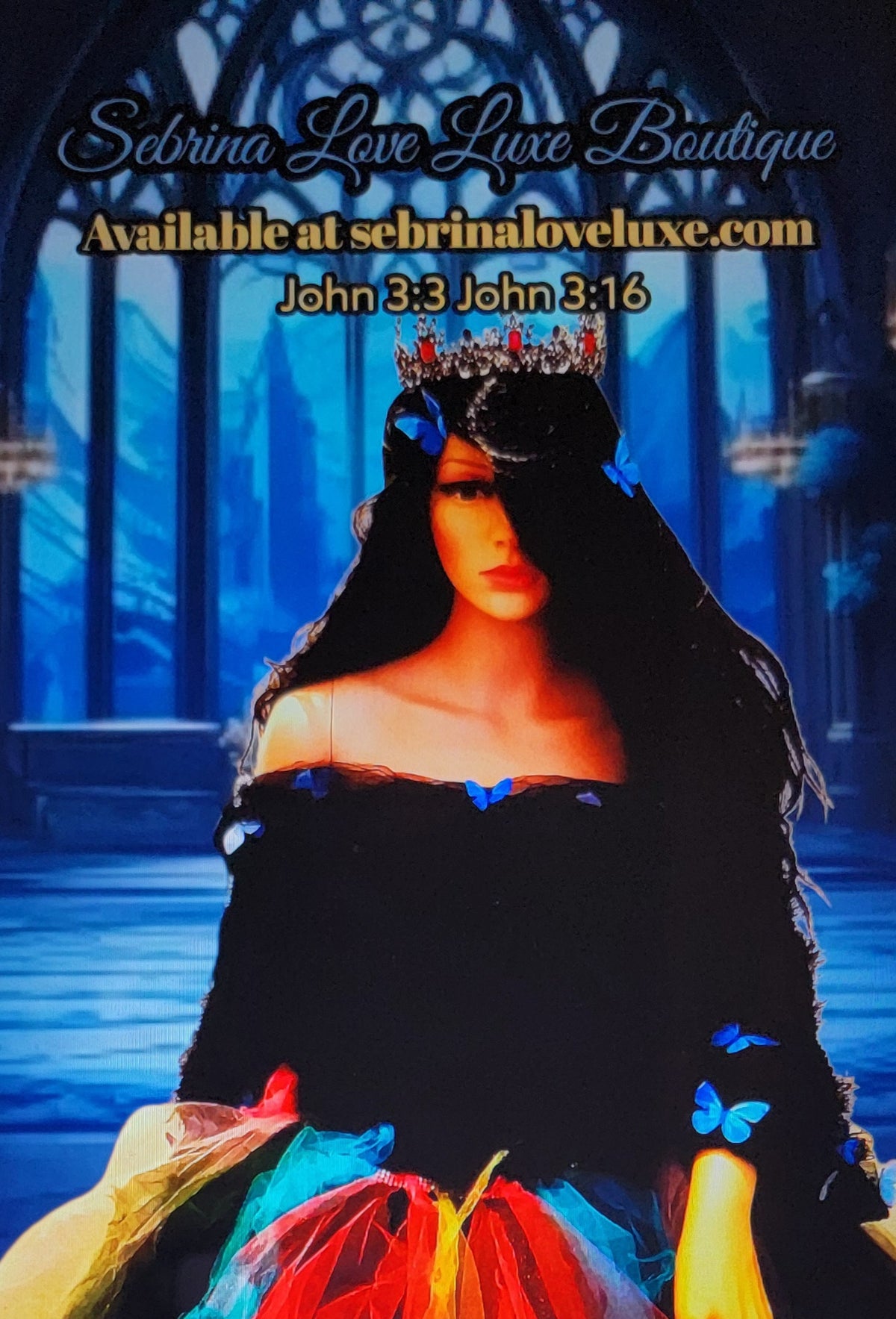 "BRANWYN" Gothic Romance Black Tulle Butterfly Sweater Wedding Ballgown Set