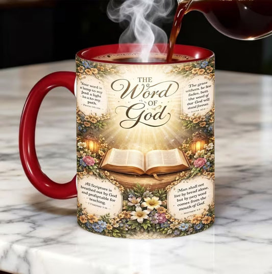 Beautiful Christian Red Scripture Bible Verse Coffee Mug