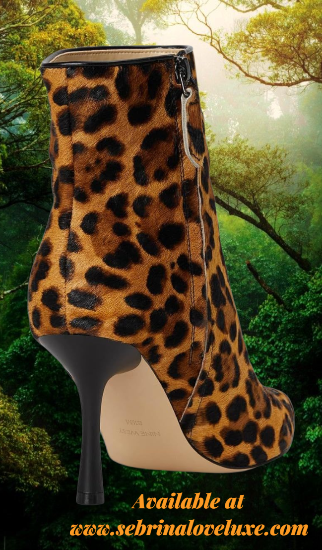 Sexy Brown & Black Leopard Print Ankle Boots