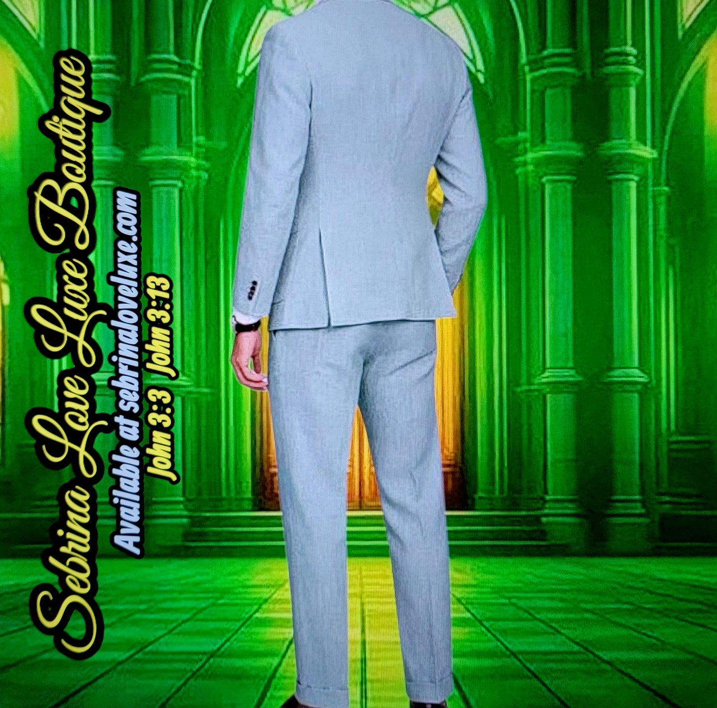 Men's Mint Green 2 Piece Jacket & Pants Suit