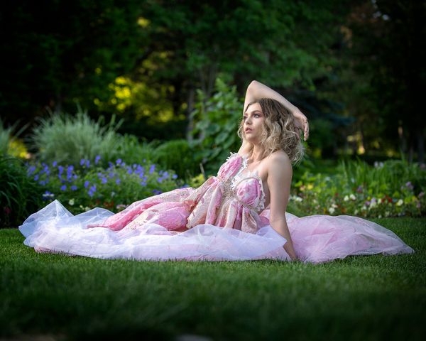 "SARAH JESSICA" Pink White & Gold organza Brocade Lace Crystal Beaded Wedding Ballgown Set