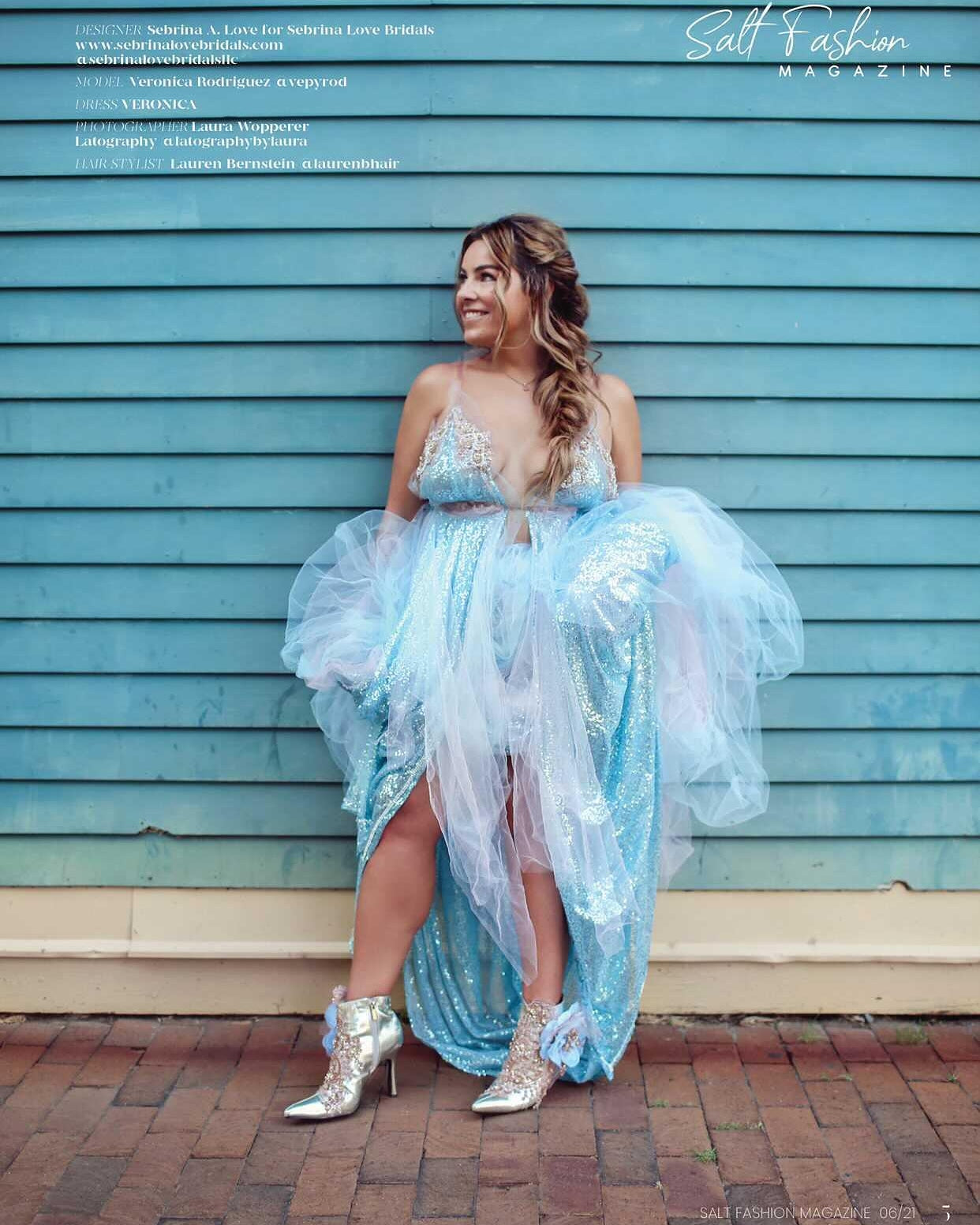 The "VERONICA" Ocean Sequin Lace Tulle Wedding Ballgown Set