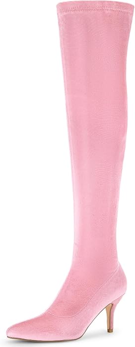 Luxe Deep Hunter Green Stretch Velvet Knee Boots