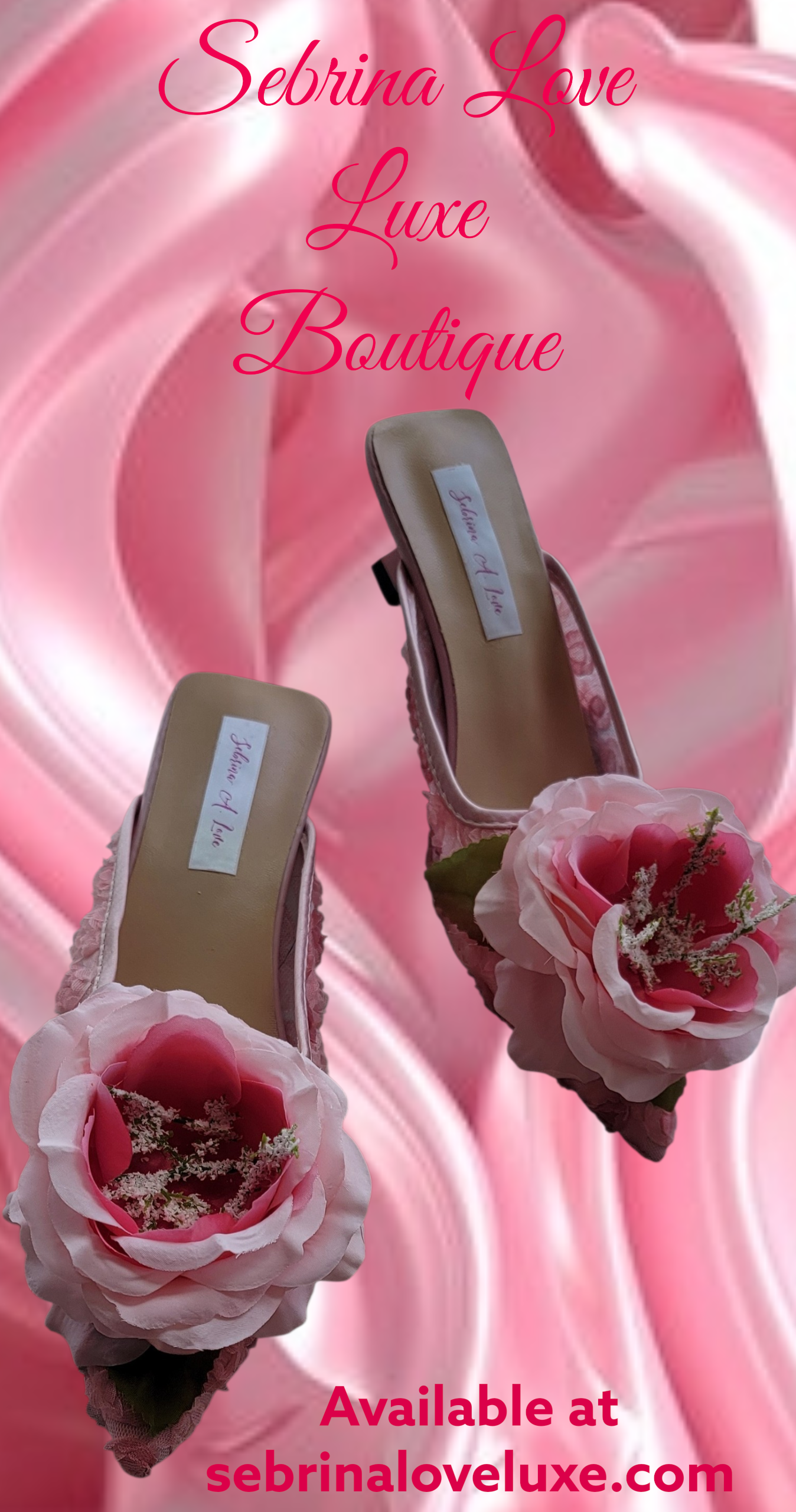 The "Eleana Rose" Pink Tulle Rose Mules