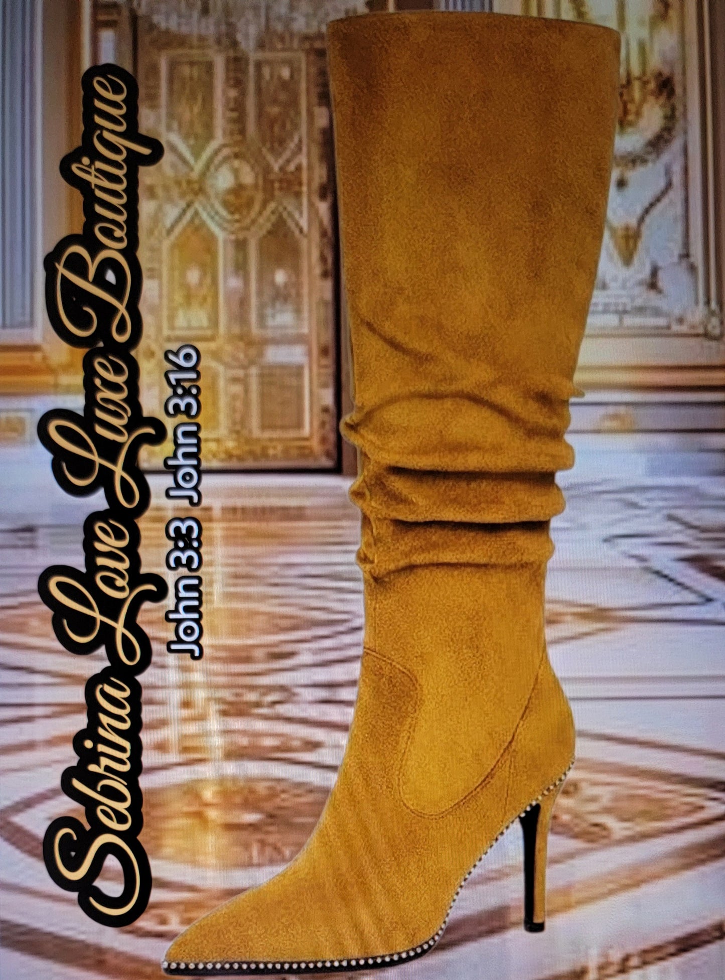 Chic Mustard Yellow Gold Knee Boots (Pre-order)