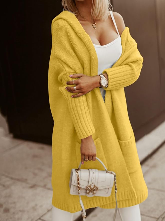 Cozy Rich Golden Yellow Maxi Cardigan Sweater