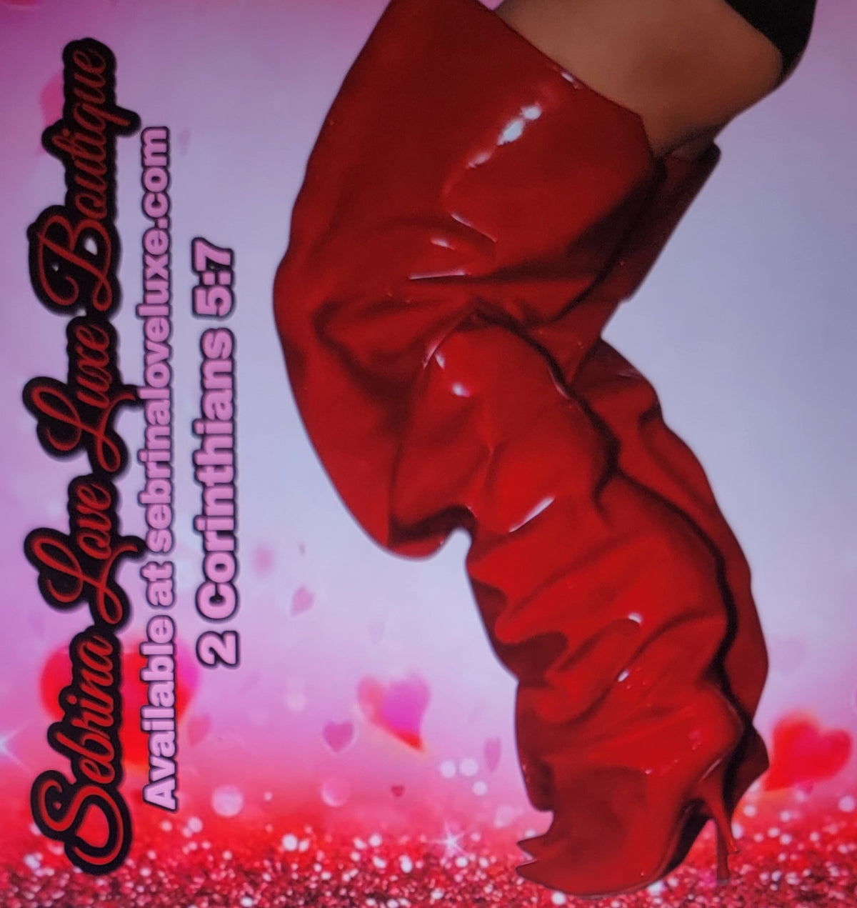 Sexy Red Faux Patent Leather Slouchy Over The Knee Thigh Boots