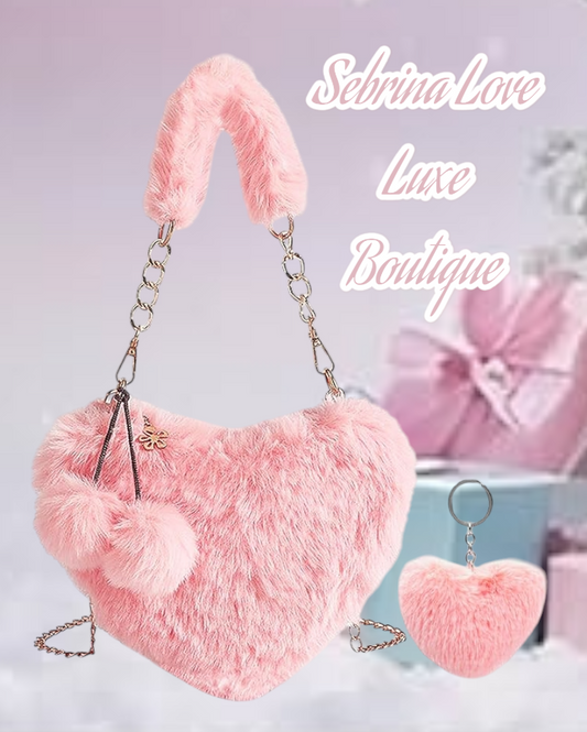 Fluffy Baby Pink Faux Fur Purse