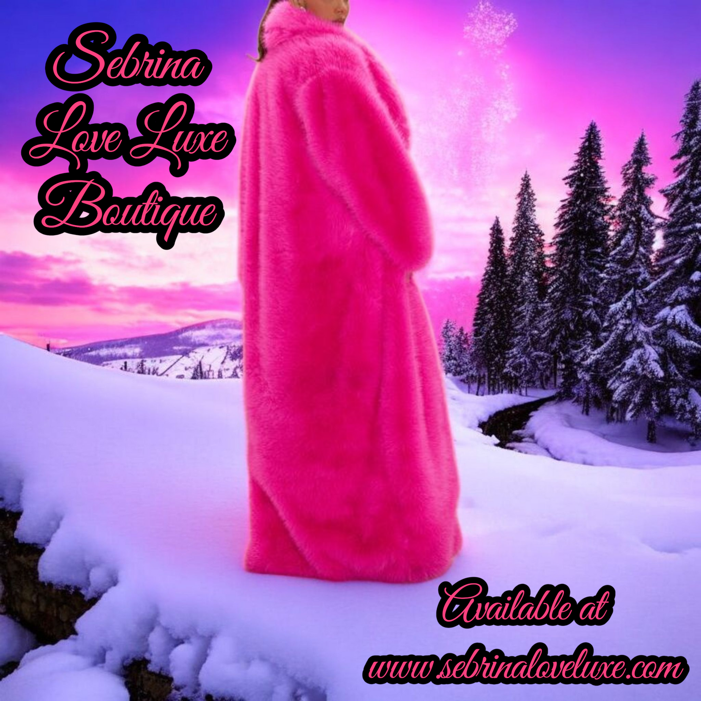Hot Pink Faux Fur Maxi Coat