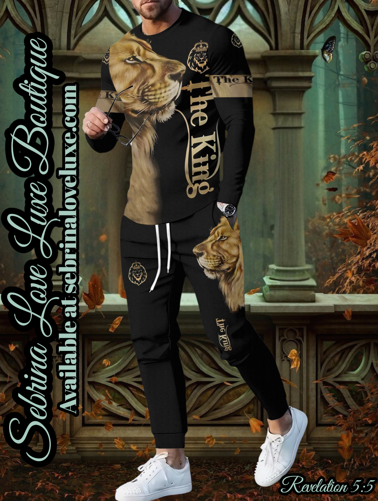 "THE KING" Men's 2pc Graphic Scripture Hoodie & Jogger Set