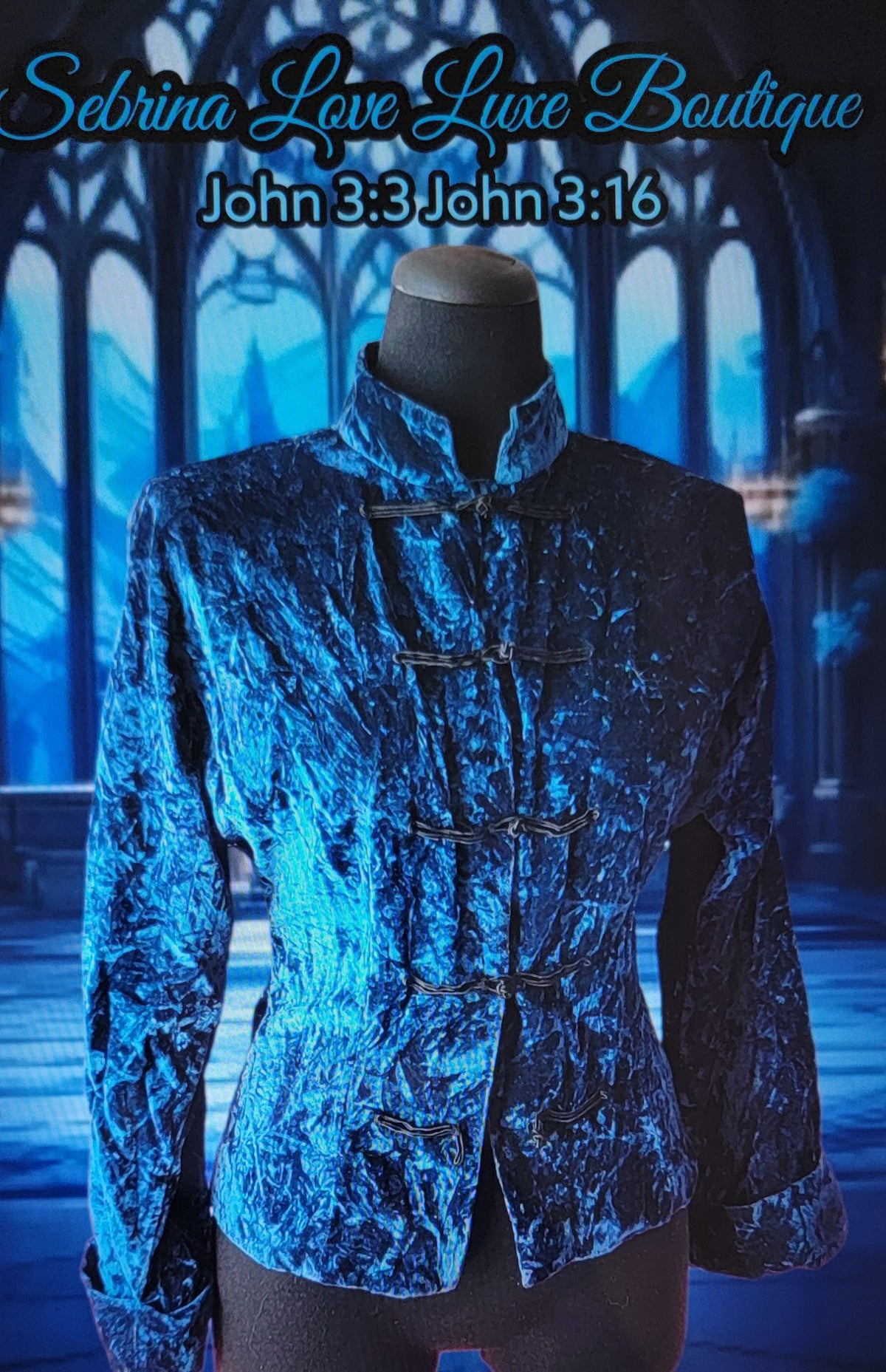 Elegant Vintage Victoria's Secret Teal Velvet Victorian Inspired Fitted Jacket