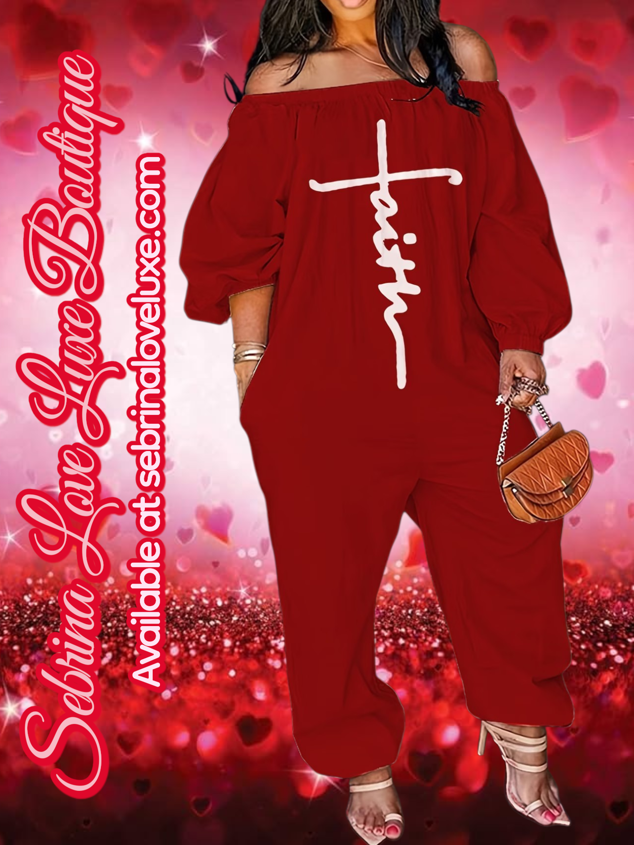 FAITH Red Graphic Jumpsuit