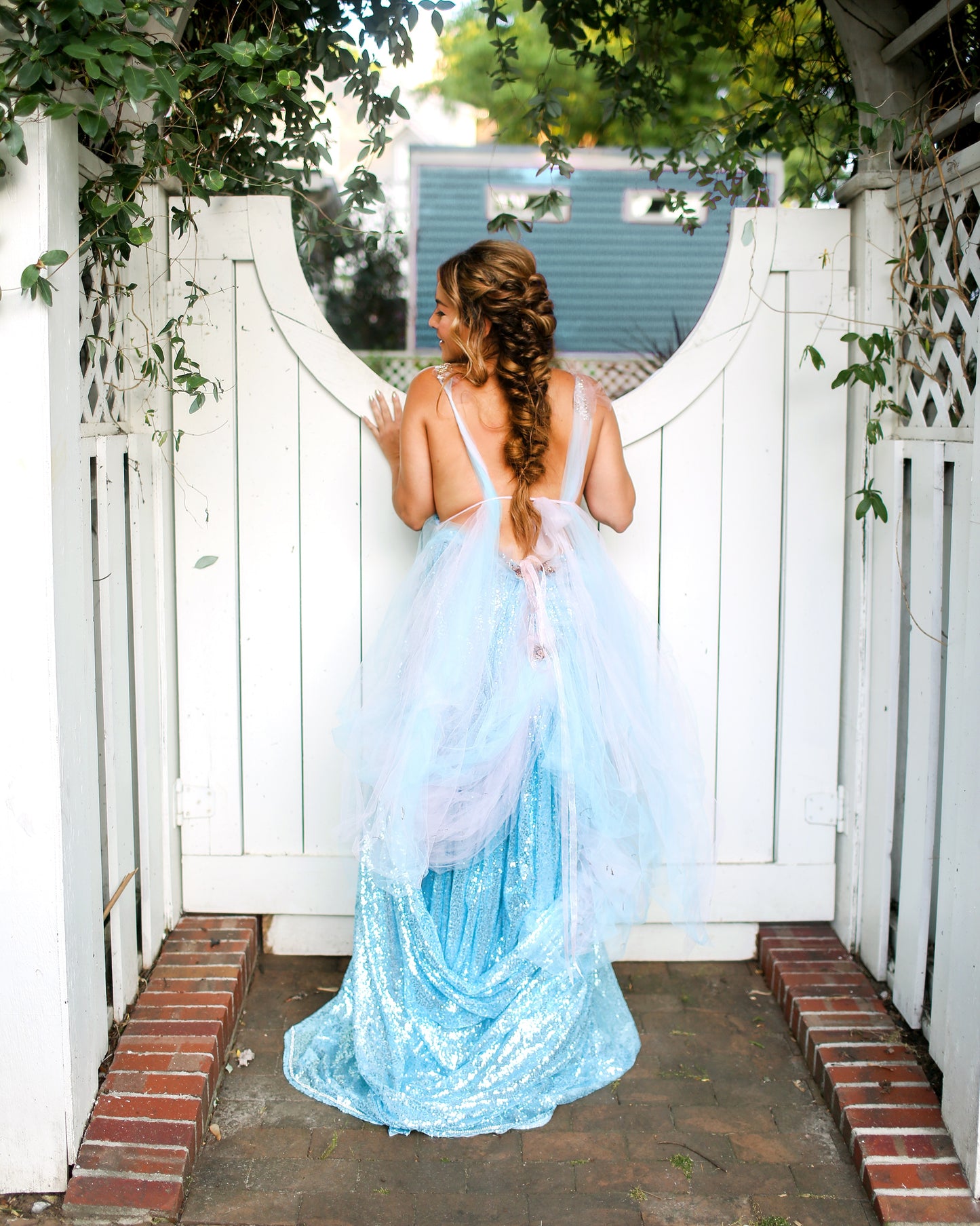 The "VERONICA" Ocean Sequin Lace Tulle Wedding Ballgown Set