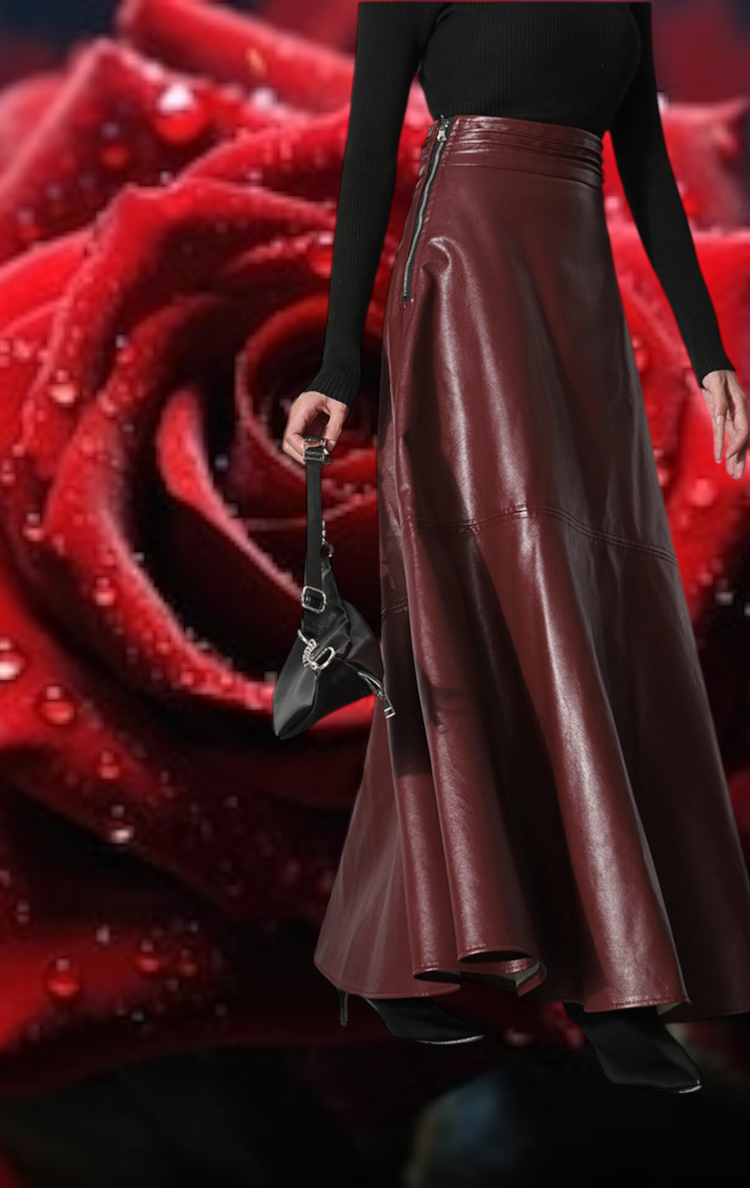 Merlot Faux Leather Maxi Skirt