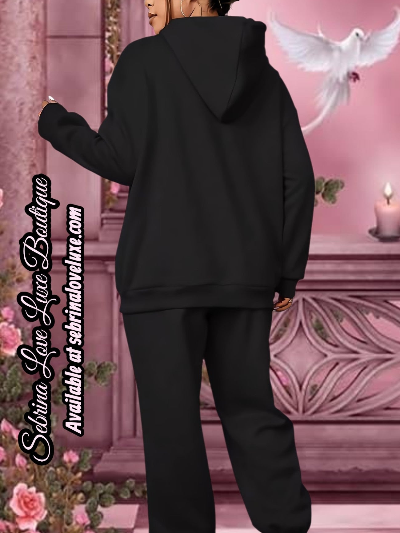 "JESUS IS WITHIN HER, SHE WILL NOT FALL" 2pc Graphic Scripture Hoodie & Jogger Set