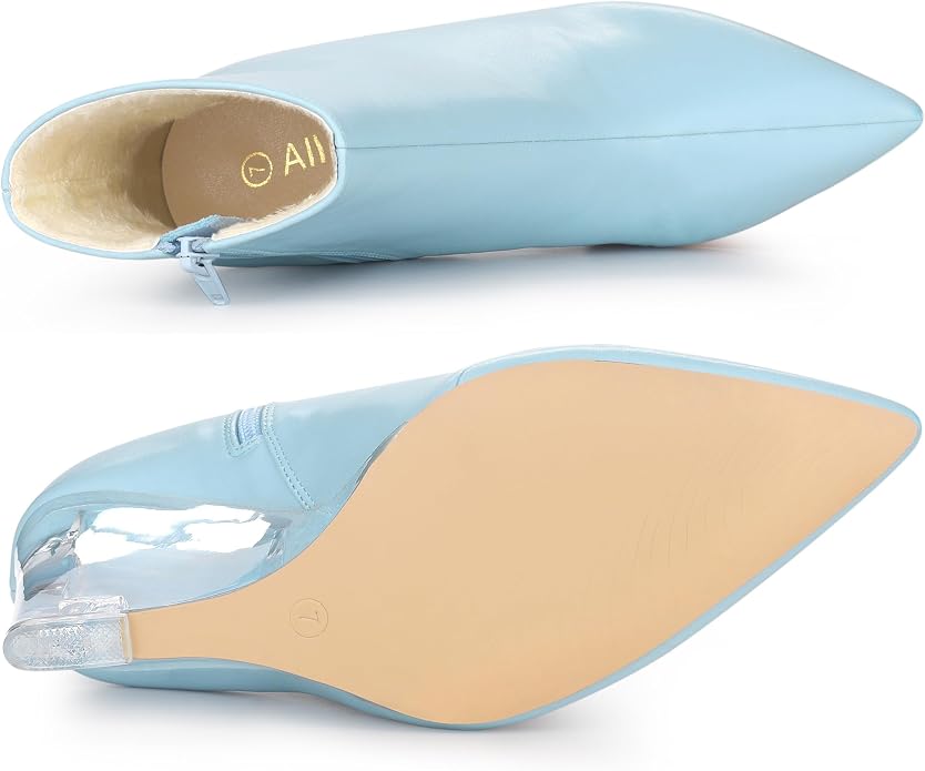 Chic Light Ocean Blue Mint Green clear Wedge Heel Ankle Boots