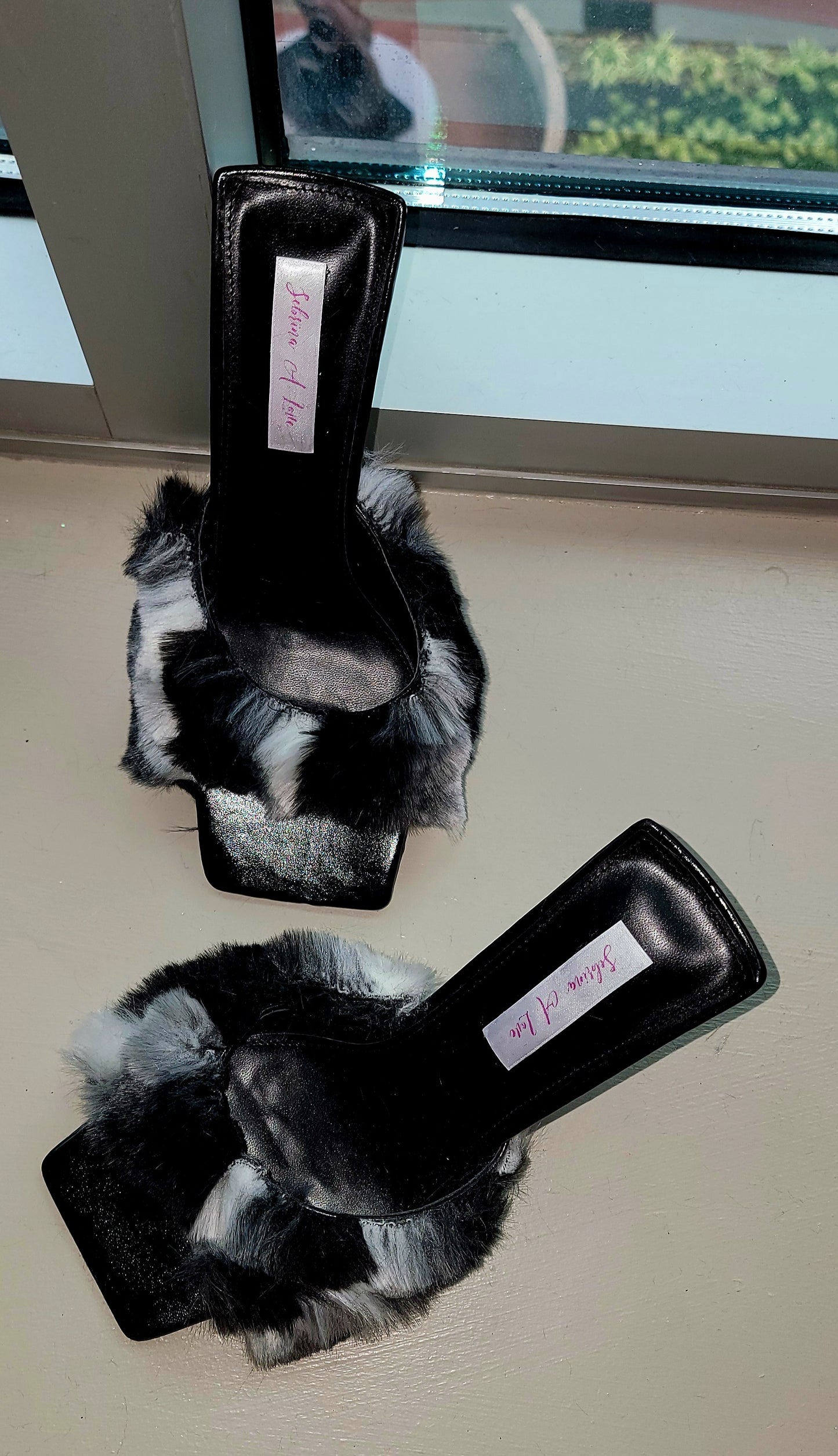 Stunningly Beautiful Luxe Faux Chinchilla Fur Stiletto Mule Heels (Custom Order)