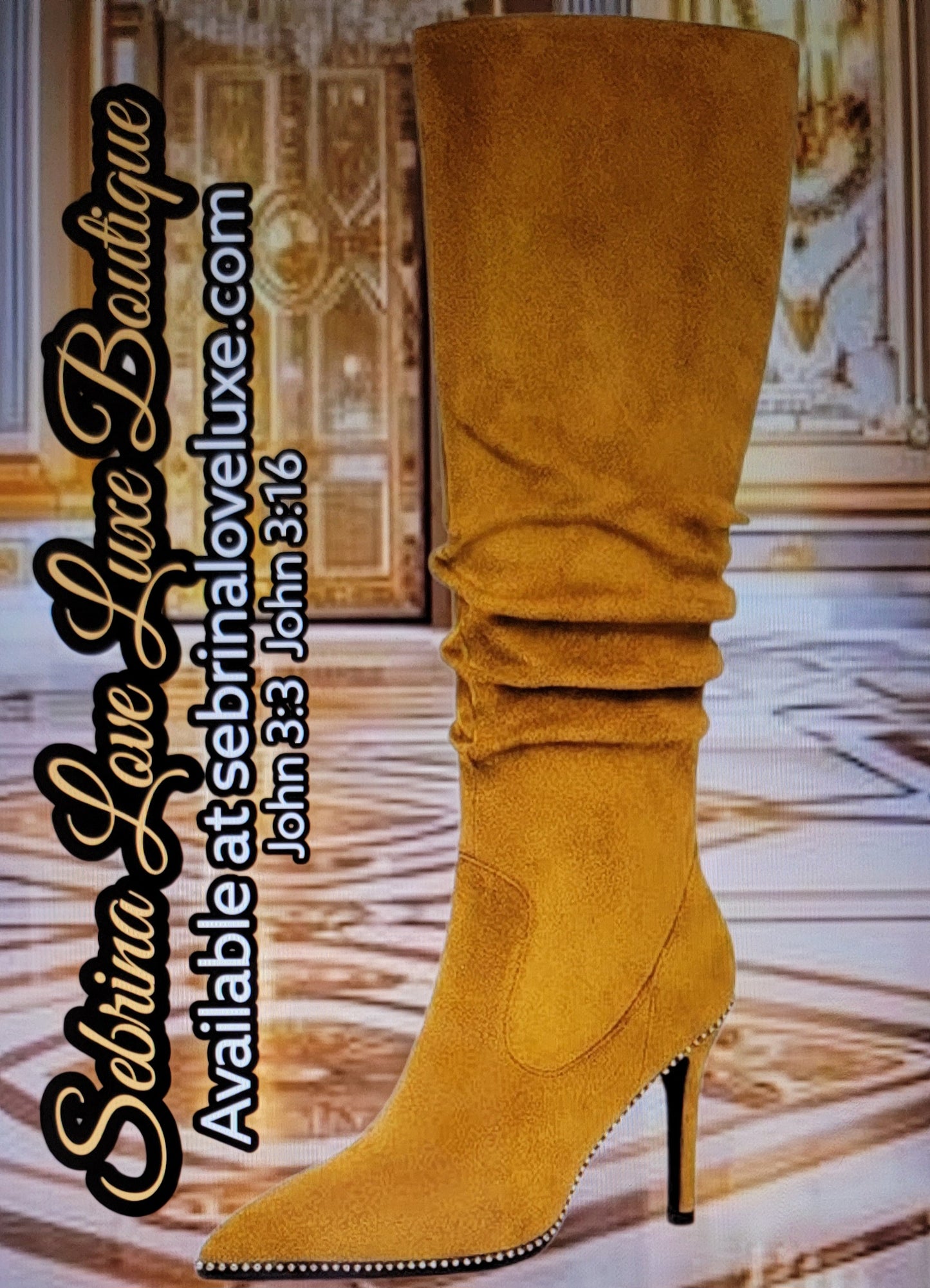 Chic Mustard Yellow Gold Knee Boots (Pre-order)