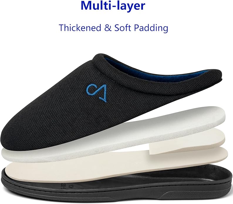 Comfy Black & Cobalt Blue Men's Slipper Shoes