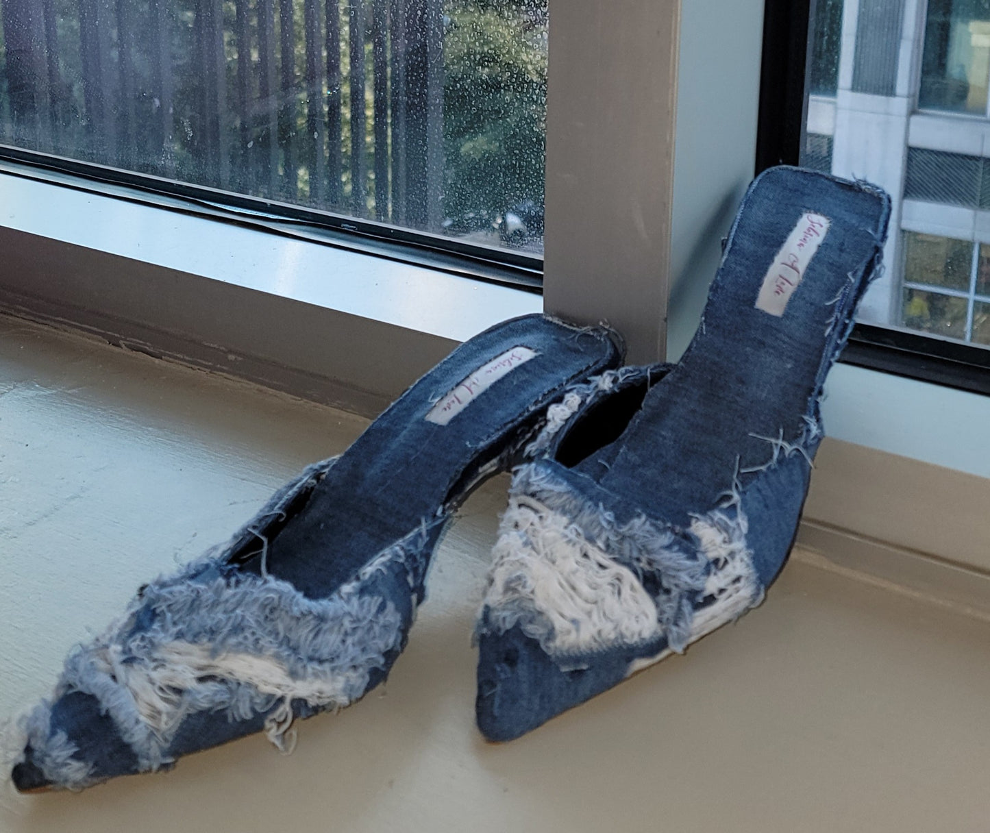 "KIMBERLY ANNE" Denim & Diamonds Crystal Mules