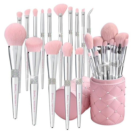 Light Pink Diamond Makeup Artistry Brush Set