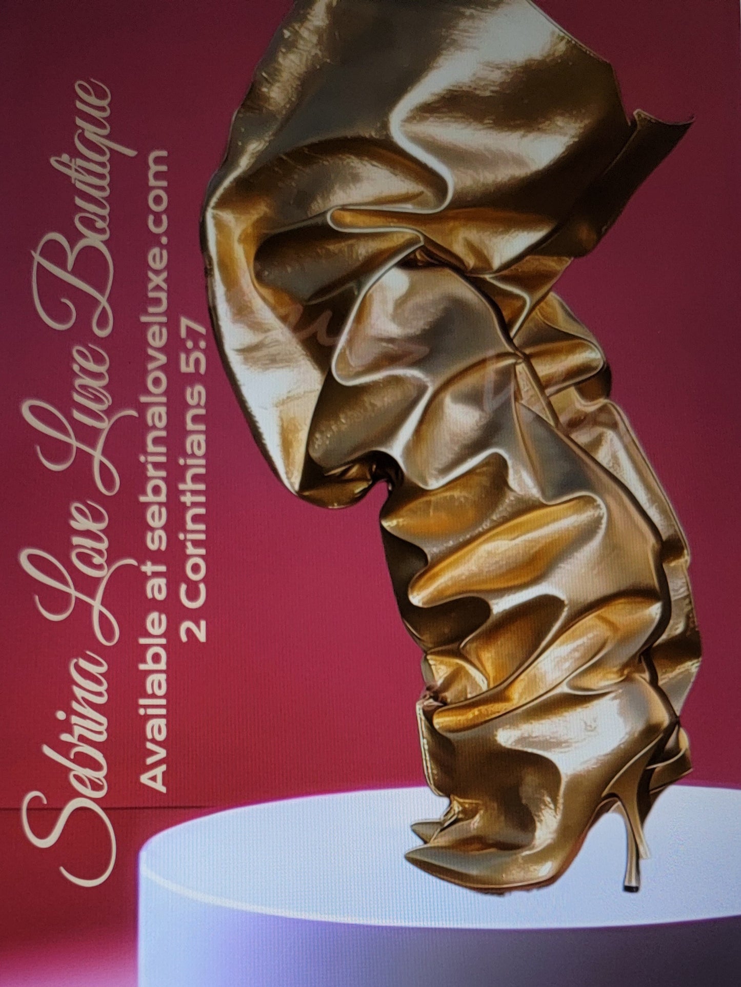 Sexy Metallic Gold Slouchy Thigh Boots
