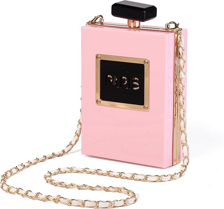 Light Pink Paris Perfume Bottle Inspired Purse
