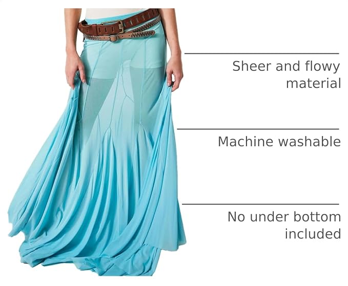 Chic Light Ocean Blue Sheer Powermesh Maxi Skirt