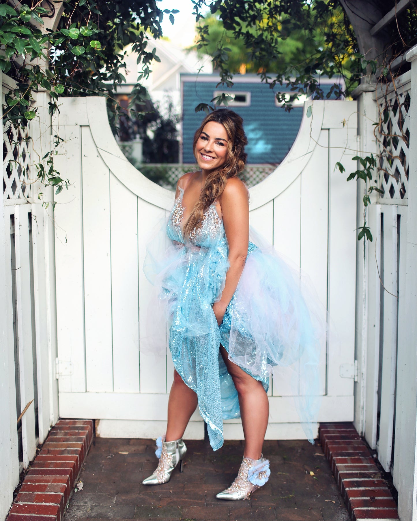 The "VERONICA" Ocean Sequin Lace Tulle Wedding Ballgown Set