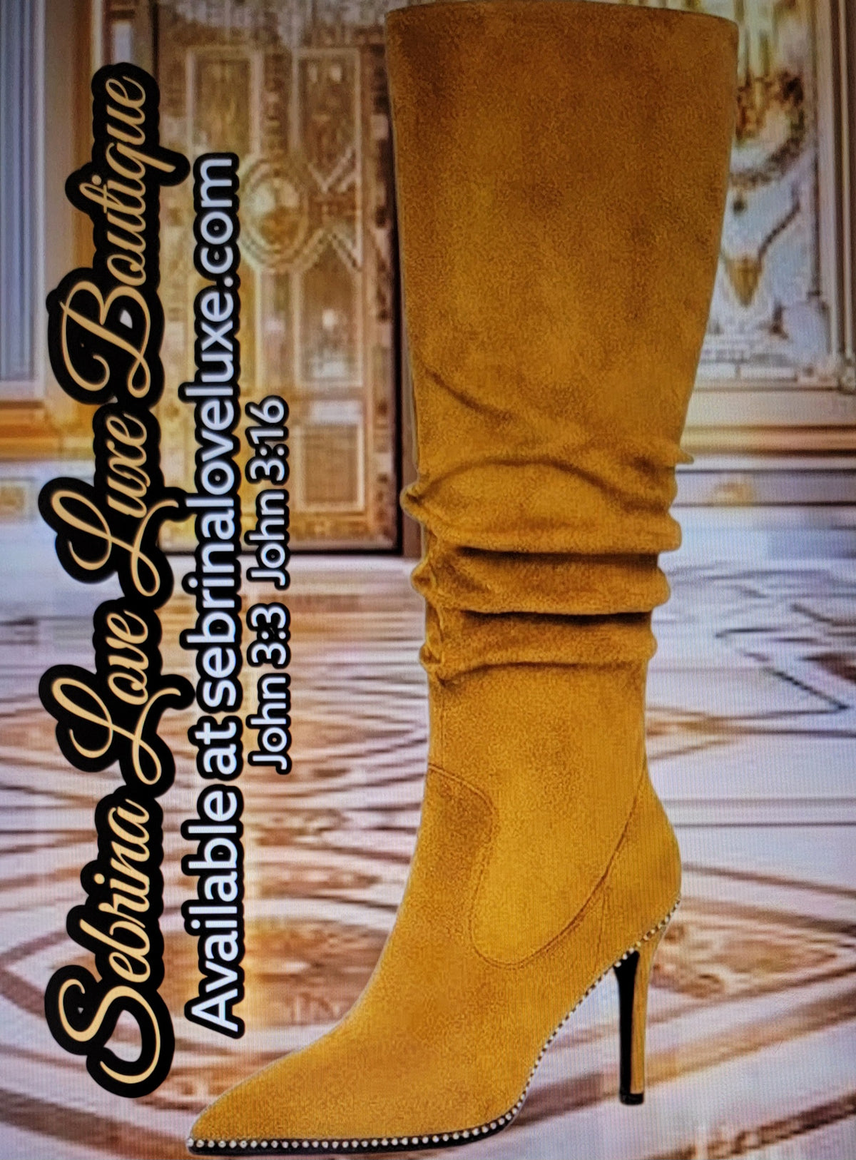 Chic Mustard Yellow Gold Knee Boots (Pre-order)