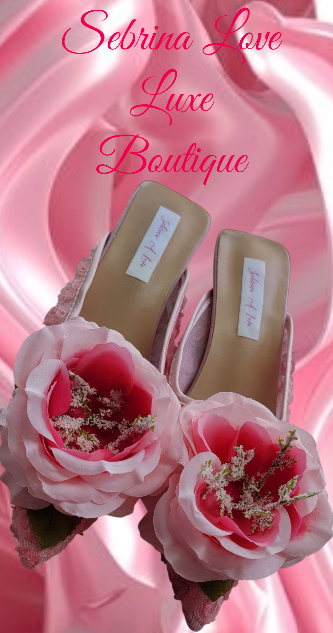 The "Eleana Rose" Pink Tulle Rose Mules