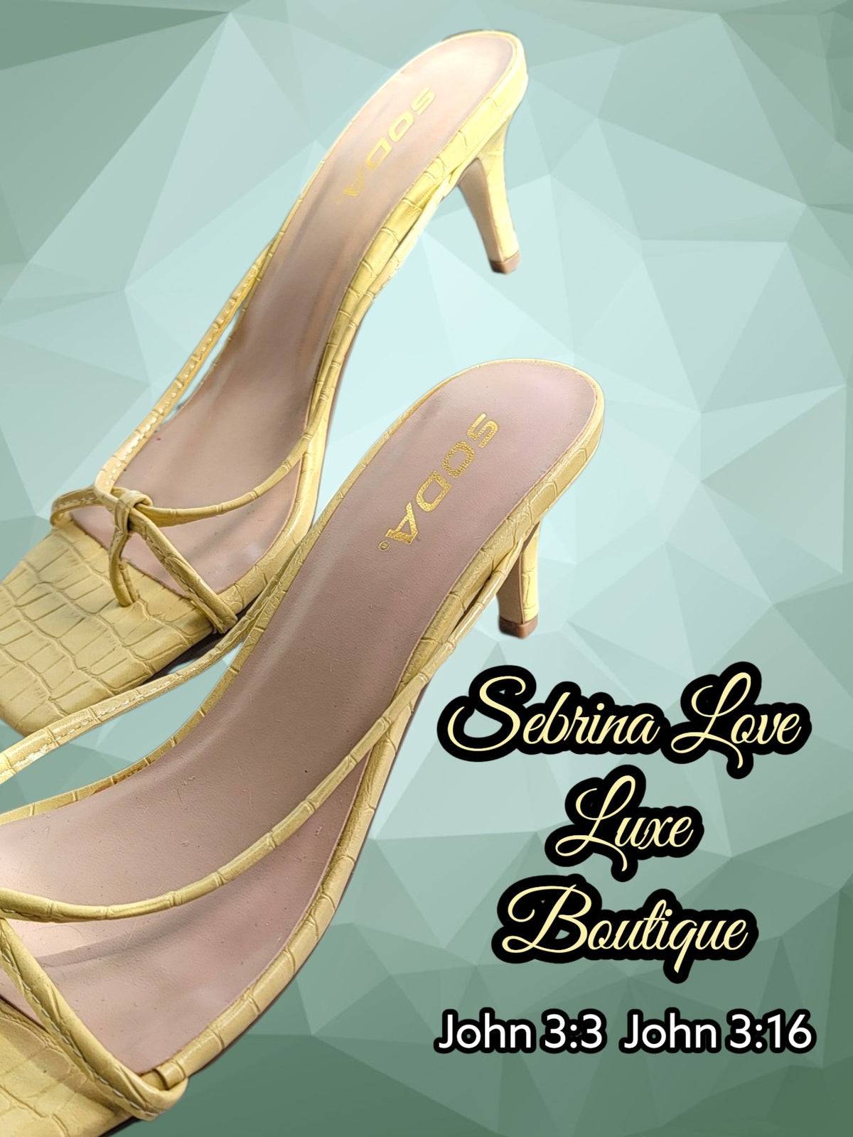 Sexy Yellow Thong Kitten Heel Mules